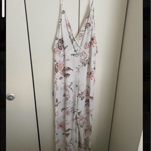 Forever 21 White Floral Jumpsuit